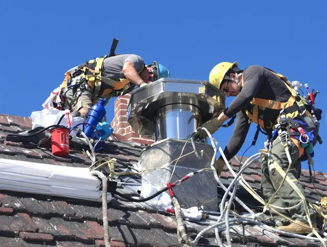 Protective chimney cap installed by Stow Chimney Sweep in Stow, OH