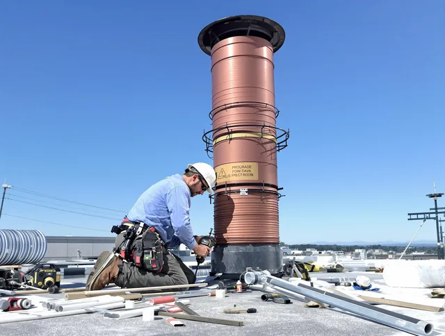 Installed chimney liner by Stow Chimney Sweep in Stow, OH
