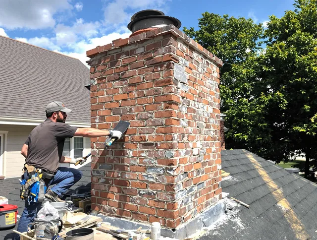 Completed chimney rebuild by Stow Chimney Sweep in Stow, OH