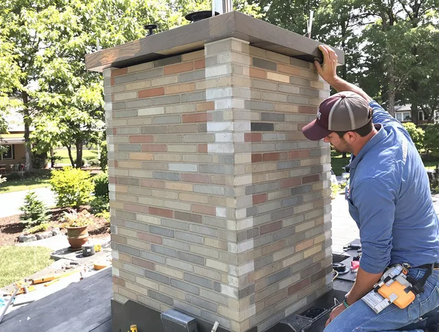 Stow Chimney Sweep completing a modern chimney remodel in Stow, OH