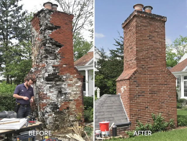 Stow Chimney Sweep performing a full chimney restoration in Stow, OH