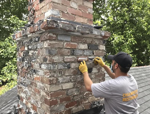 In-progress chimney restoration by Stow Chimney Sweep in Stow, OH