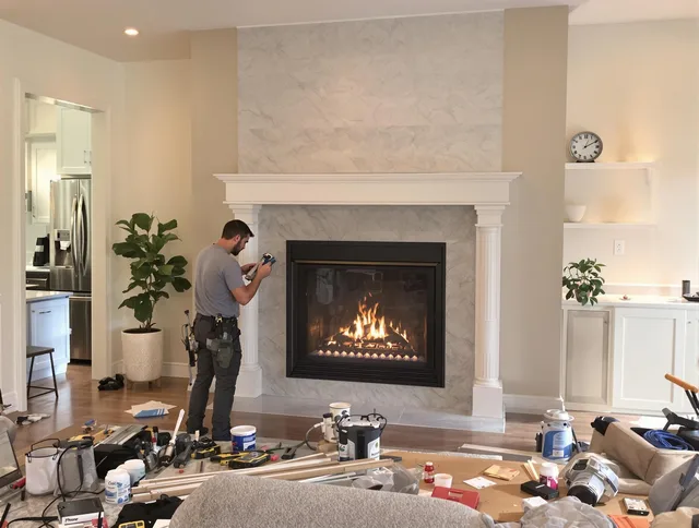 Newly installed fireplace by Stow Chimney Sweep in Stow, OH