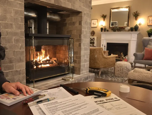 Stow Chimney Sweep verifying fireplace safety measures in Stow, OH
